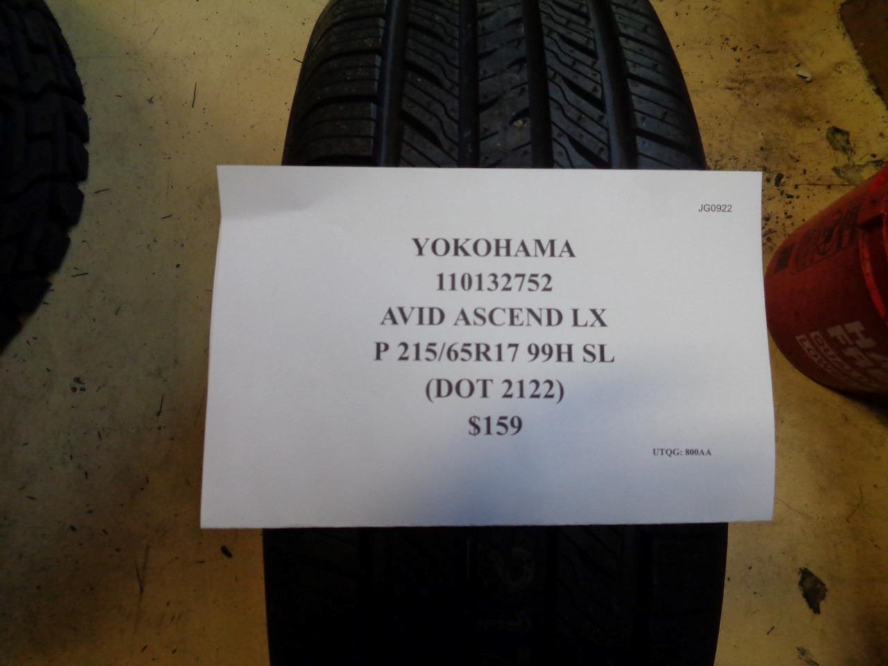 YOKOHAMA AVID ASCEND LX P 215 65 17 99H SL TIRE 110132825 AQ4