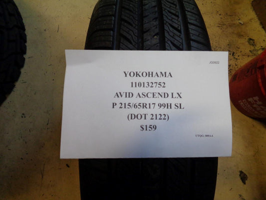 YOKOHAMA AVID ASCEND LX P 215 65 17 99H SL TIRE 110132825 AQ4