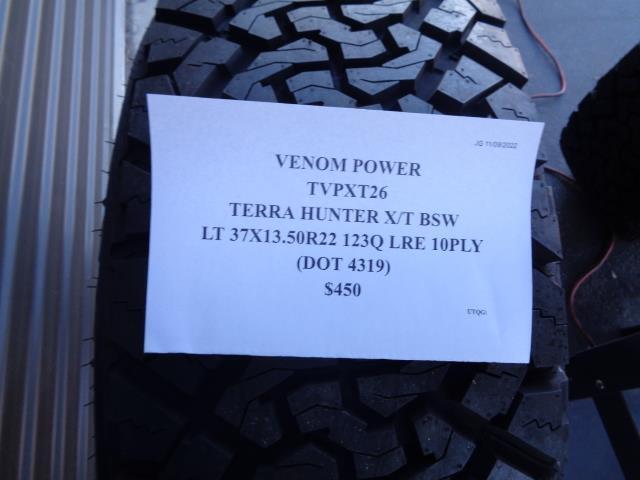 VENOM POWER TERRA HUNTER X/T BSW LT 37 13.5 22 123Q LRE 10PLY TIRE TVPXT26 AQ4