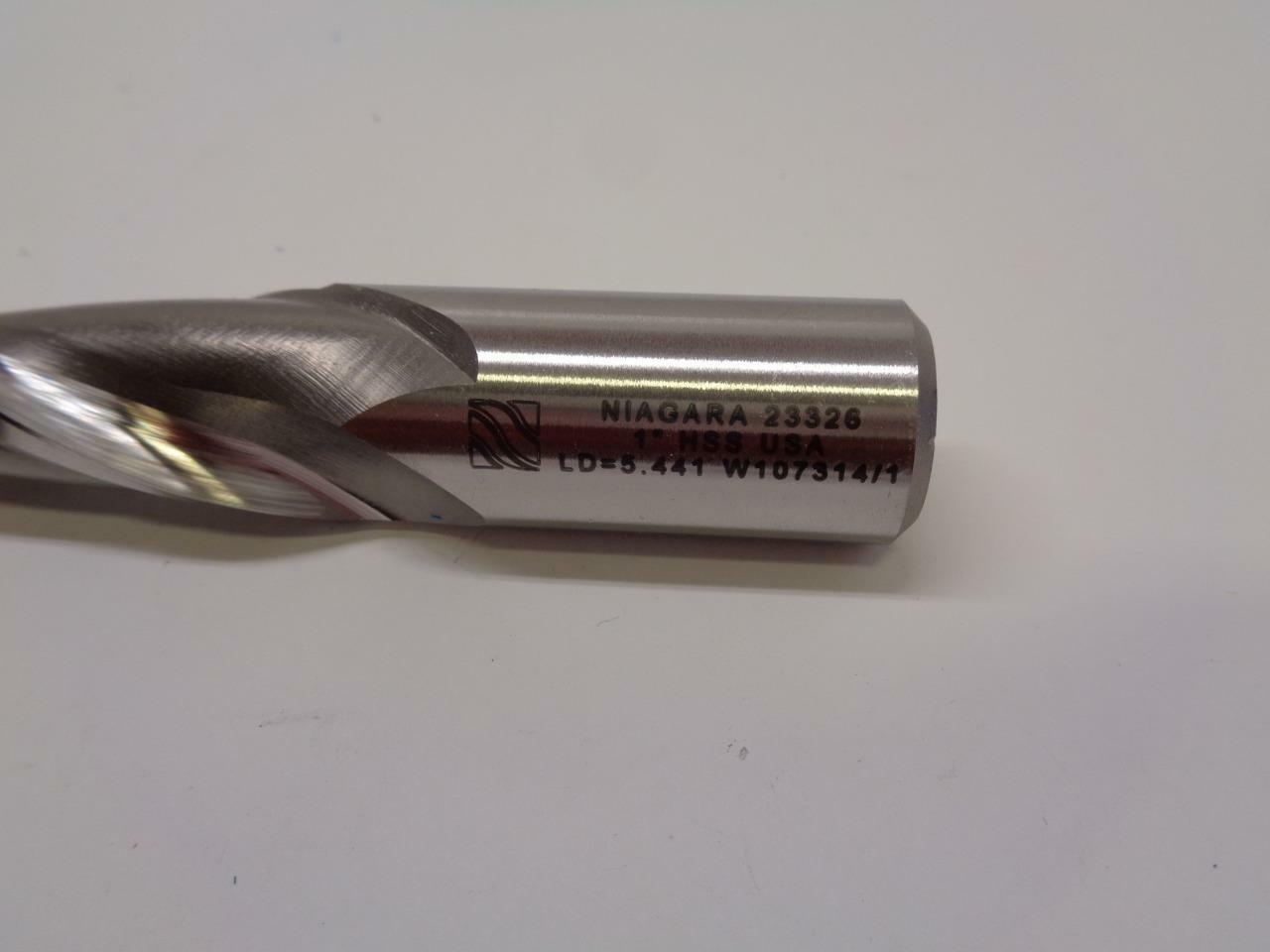 NIAGARA CUTTER HSS ENDMILL S203 2 FLUTE RH SQUARE UNC 1X1X4X6-1/2 23326 EMCBS