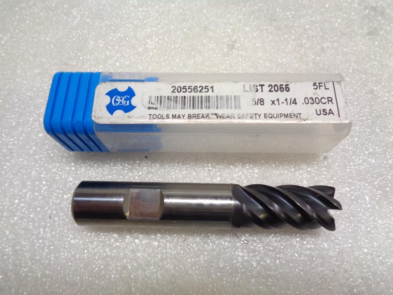 NEW OSG CARBIDE END MILL 5/8" DIA. 1-1/4" CUT L 20556251 R22T6BE