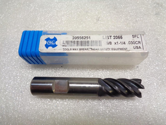 NEW OSG CARBIDE END MILL 5/8" DIA. 1-1/4" CUT L 20556251 R22T6BE