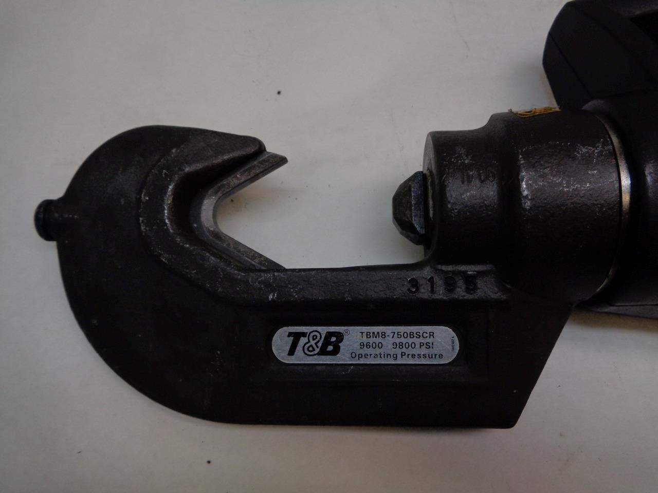 T&B 12 TON DIELESS 14.4V BATTERY POWERED CRIMPER TOOL TBM8-750BSCR USED H1
