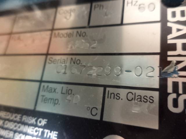 BARNES 104874 SE52 SUBMERSIBLE NON-CLOG SEWAGE PUMP NEW NEEDS PIECE J1