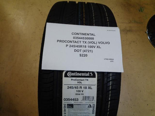 CONTINENTAL PROCONTACT TX (VOL) VOLVO 245 45 18 100V XL TIRE 601029 BQ4