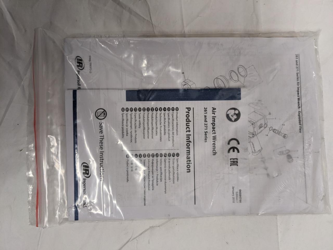 INGERSOLL-RAND 01209758 Air Impact Wrench 261 3/4 Inch Drive 5500 Rpm NEW R29