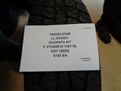 2 TRAVELSTAR ECOPATH A/T P 275 65 18 116T SL ALL TERRAIN TIRES LL-SUV021 CQ3