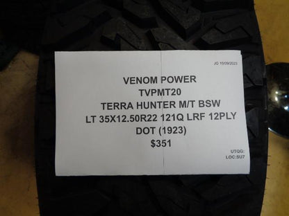 VENOM POWER TERRA HUNTER M/T BSW LT 35 12.50 22 121Q LRF 12PLY TIRE TVPMT20 BQ4