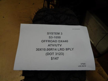 SYSTEM 3 OFFROAD DX440 30 10.00 14 LRD 8PLY ATV/UTV TIRE S3-1050 BQ4