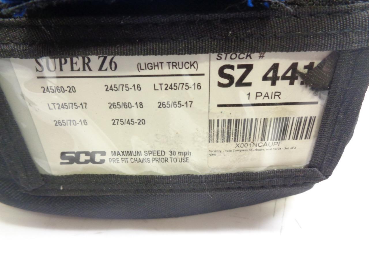 1 PAIR SCC PERFORMANCE SUPER Z6 (LIGHT TRUCK) TIRE CHAINS SZ 441 R18