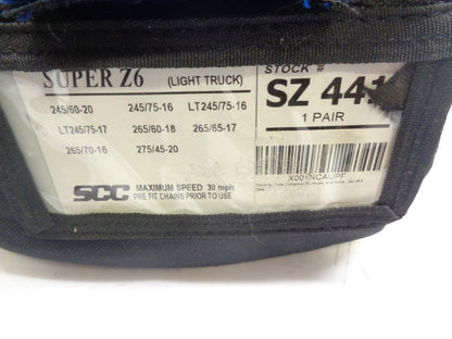 1 PAIR SCC PERFORMANCE SUPER Z6 (LIGHT TRUCK) TIRE CHAINS SZ 441 R18