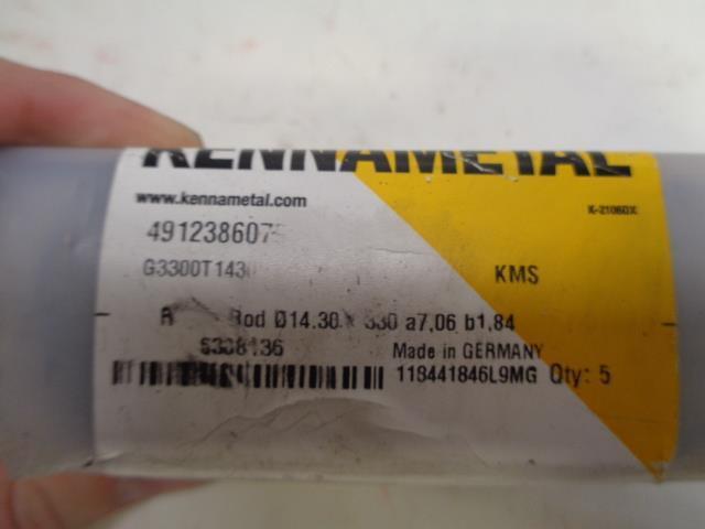Kennametal Carbide Rods 4912386079 G3300T1430 KMS 14.30x330 A7 06 B1 84 NEW R22