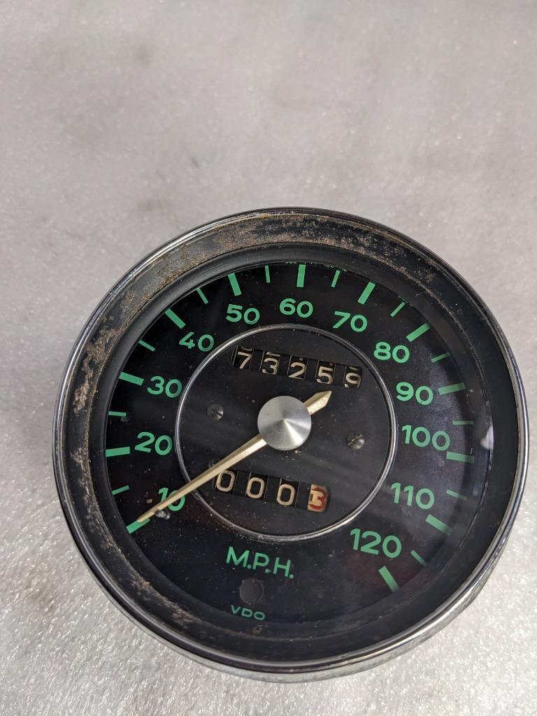 GENUINE PORSCHE 65-69 912 GREEN VDO 120MPH SPEEDOMETER 90274110212 r20t6