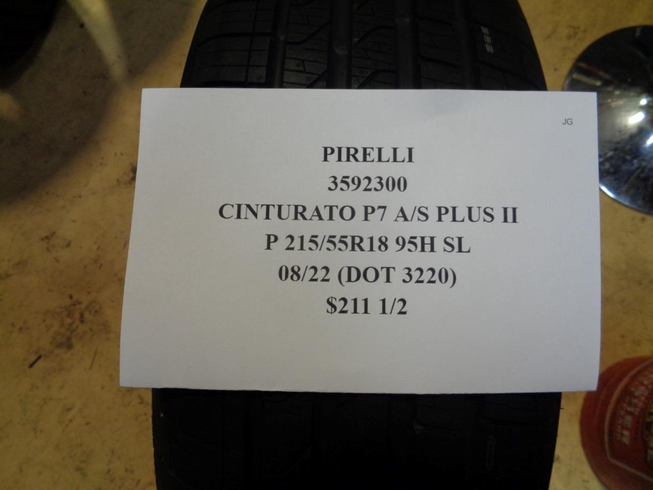 2 NEW TIRES PIRELLI CINTURATO P7 AS PLUS II 215 55 18 95H SL 3592300