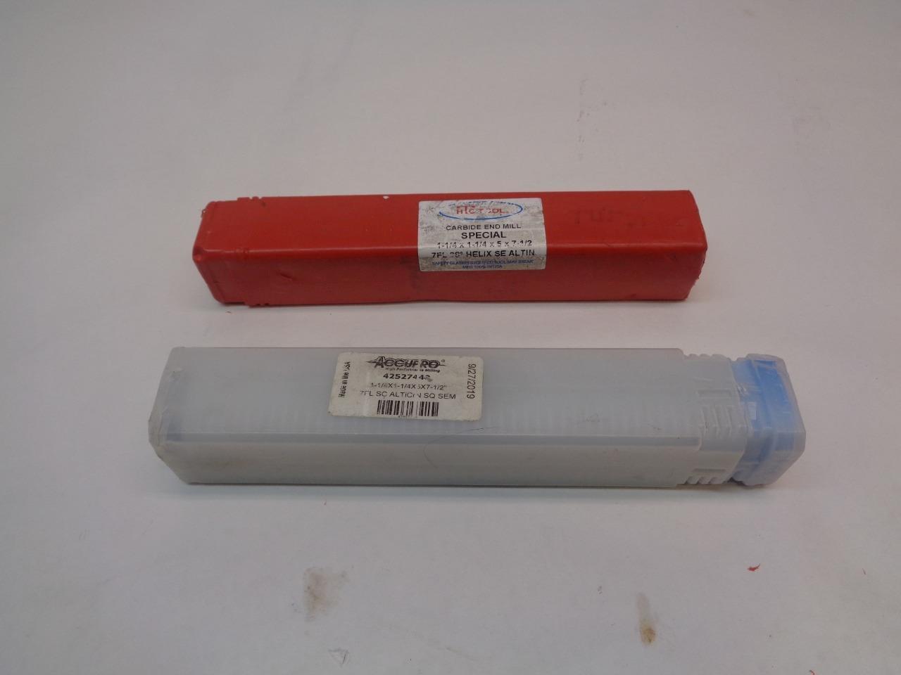 ACCUPRO 42527440 1-1/4x1-1/4x5x7-1/2 7 FLUTE 38° SQUARE CARBIDE END MILL R22T8