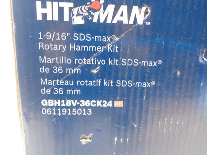 BOSCH 18V BRUSHLESS CORDLESS 1-9/16” SDS-MAX ROTARY HAMMER KIT GBH18V-36CK24 SR