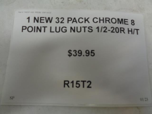 1 NEW 32 PACK CHROME 8 POINT LUG NUTS 1/2-20R H/T R15T2