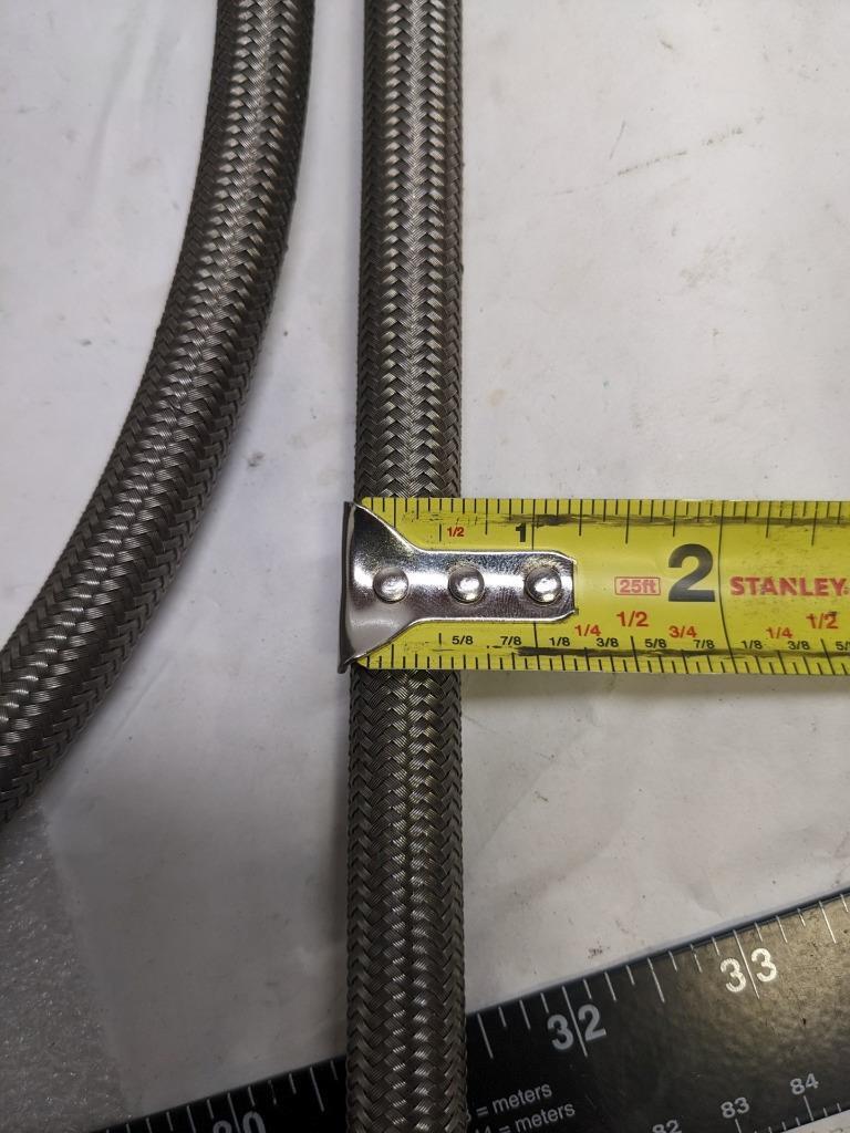 WEATHERHEAD S-10TW TEFLON SS HYDRAULIC HOSE 187' OAL 1/2" ID 5/8" OD NEW R5