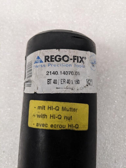 REGO-FIX BT40/ER40X150MM BT40 COLLET CHUCK X ER40 - 150MM PROJECTION NEW #2 R27