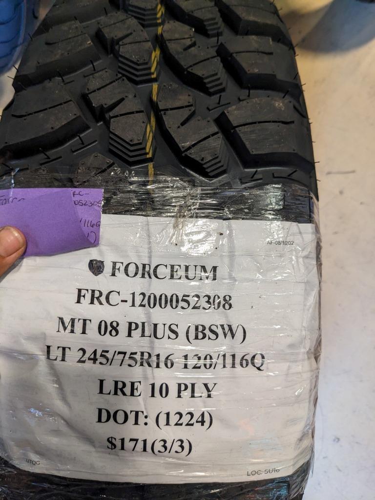 FORCEUM MT-08 PLUS BSW LT 245 75 16 120/116Q LRE 10PLY TIRE 1200052308 CQ3