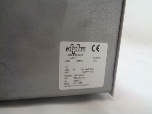 NEW ALPHA TECHNOLOGIES CFR SERIES ABP48AC w/33Ahr 032-051-21 POWER SUPPLY BSR