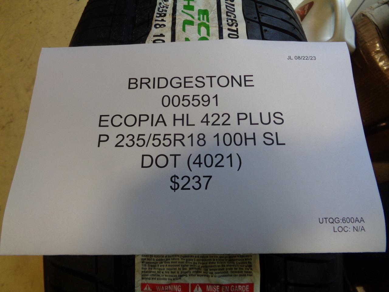 BRIDGESTONE ECOPIA HL 422 PLUS P 235 55 18 100H SL ALL SEASON TIRE 005591 CQ2