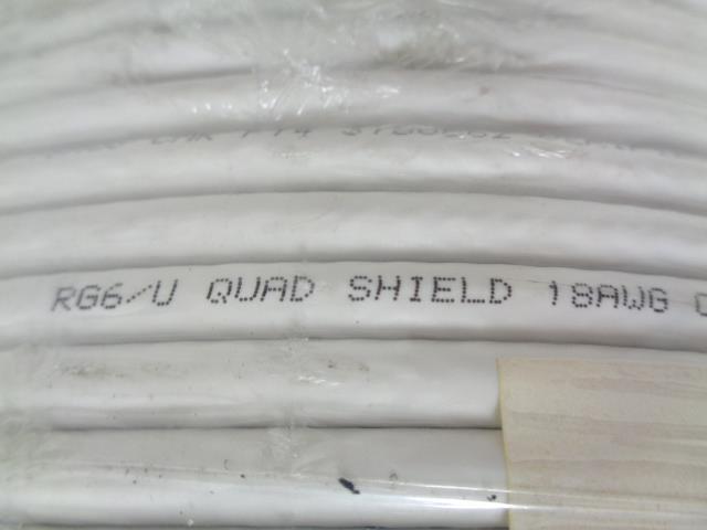 RG6 QUAD SHIELD 3.0 GHZ CMR 18 AWG 3180662 CABLE 1000FT NEW R12