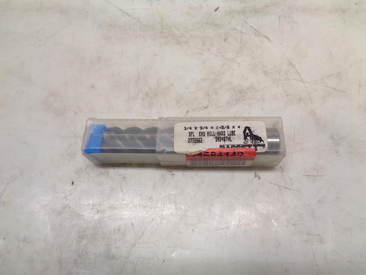 NEW BASSETT 3/4"x3/4"x1-5/8" CARBIDE END MILL HARD LUBE B02467HL 5 FLUTE R22T6BC