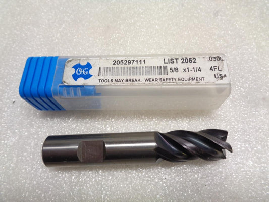 NEW OSG CARBIDE END MILL 5/8" DIA. 1-1/4" CUT 205297111 R22T6BE