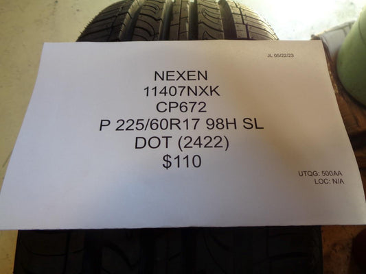NEXEN CP672 P 225 60 17 98H SL ALL SEASON TIRE 11407NXK BQ3