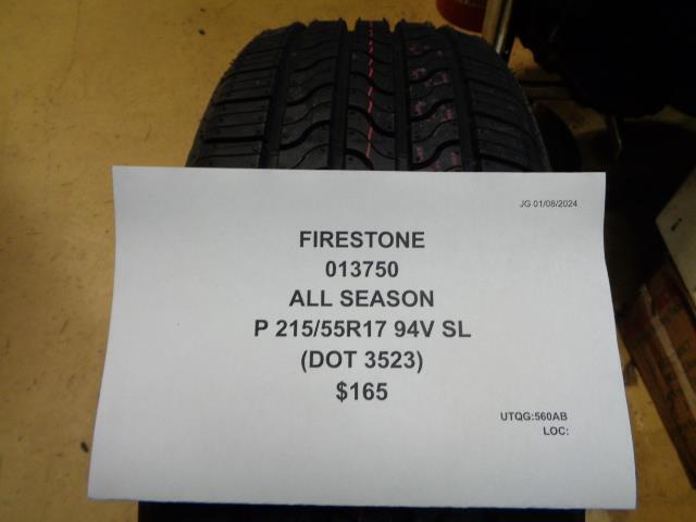 FIRESTONE ALL SEASON P 215 55 17 94V SL TIRE 013750 CQ1