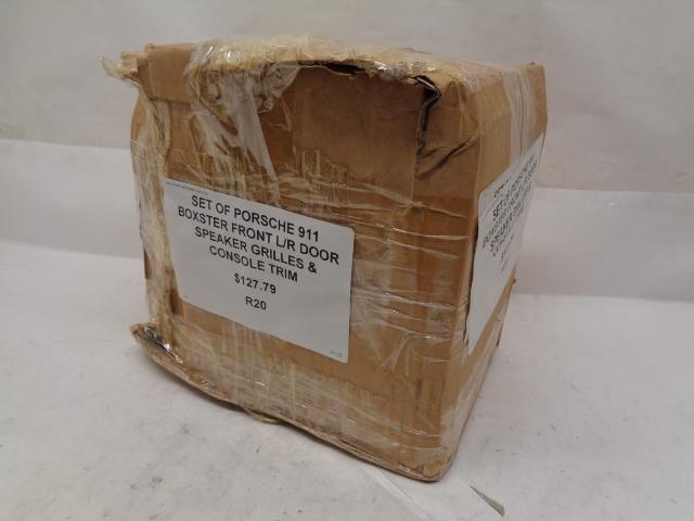 SET OF PORSCHE 911 BOXSTER FRONT L/R DOOR SPEAKER GRILLES & CONSOLE TRIM R20