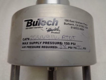 Butech 20UV91-AT05 High Pressure 20,000PSI Hydrogen Valve w/ Acuator New R10