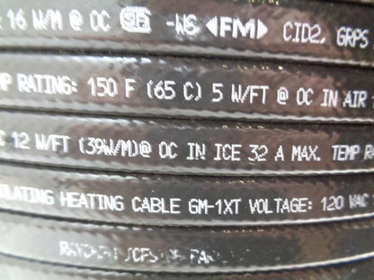 NVENT RAYCHEM ICESTOP GM1XT 120V SELF REGULATING HEATING CABLE 1000FT NEW H2