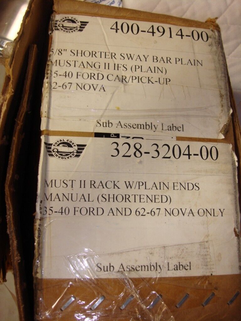 TOTAL COST INVOLVED 400491400 ANTI ROLL BAR 328320400 RACK 1962-67 NOVA/FORD R9