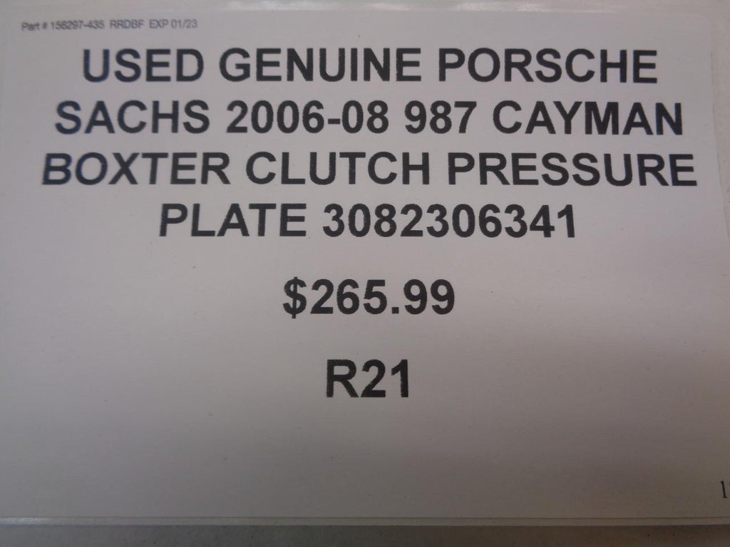 GENUINE PORSCHE 2006-08 987 CAYMAN BOXSTER CLUTCH PRESSURE PLATE 3082306341 R21