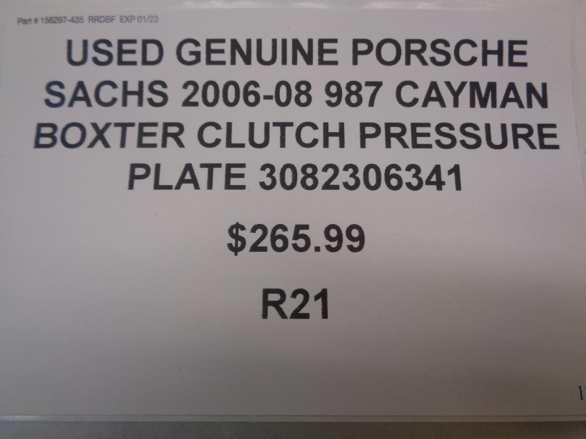 GENUINE PORSCHE 2006-08 987 CAYMAN BOXSTER CLUTCH PRESSURE PLATE 3082306341 R21