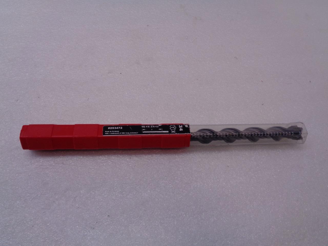 NEW HILTI HAMMER DRILL BIT TE-YX 3/4 X 13 293472 R22T1