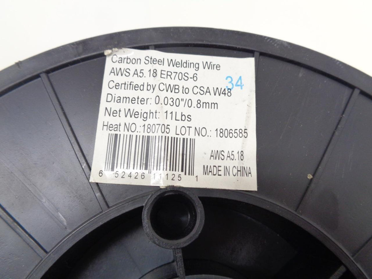 Welding Wire Carbon Steel ER70S-6 AWS A5.18 0.030"/8mm Diameter 11LB NEW R30