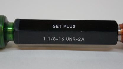 GAGE ASSEMBLY COMPANY GO/NOT GO SET PLUG 1 1/8-16 UNR-2A R22T9