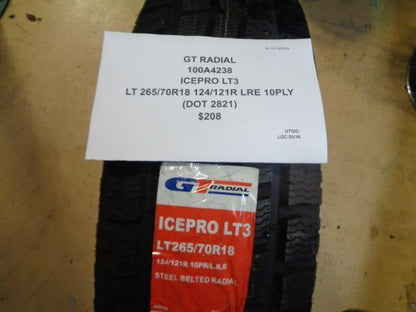 GT RADIAL ICEPRO LT3 LT 265 70 18 124/121R LRE 10PLY TIRE 100A4238 BQ1