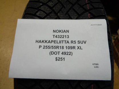 2 NOKIAN HAKKAPELIITTA R5 SUV P 255 55 18 109R XL SNOW WINTER TIRES T432213 CQ2