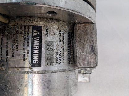 AB CHANCE C308-1170 CAPSTAN HOIST 1000 LB CAPACITY WITH SWIVEL BASE 115V USED H1