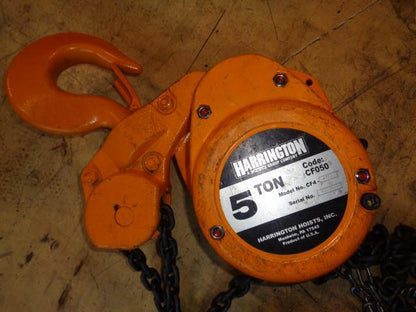 Harrington CF050-20 Chain Hoist 10,000lb cap 20ft lift MG1
