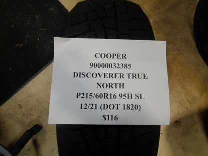COOPER DISCOVERER TRUE NORTH 215 60 16 95H SL WINTER TIRE 90000032385 CQ2
