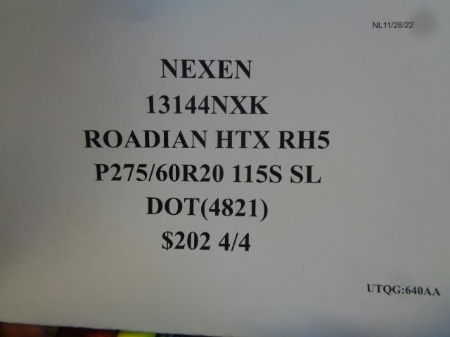 4 NEXEN ROADIAN HTX RH5 P 275 60 20 115S SL HIGHWAY TERRAIN TIRES 13144NXK BQ2