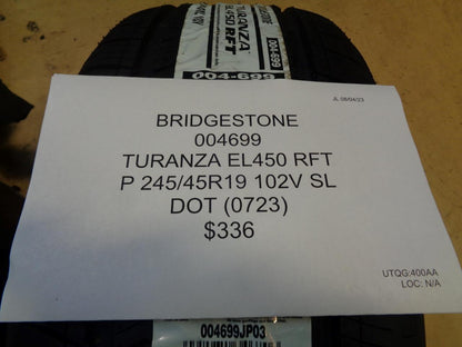 4 BRIDGESTONE TURANZA EL450 RFT P 245 45 19 102V XL ALL SEASON TIRES 004699 CQ1