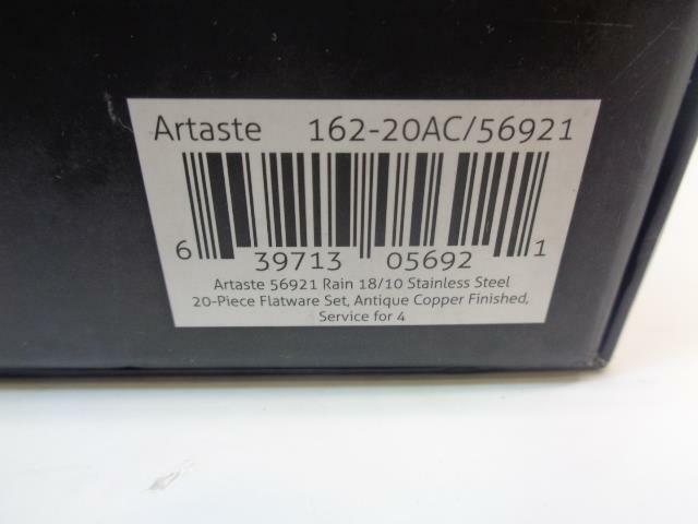 ARTASTE RAIN 18/10 STAINLESS STEEL FLATWARE SILVERWARE COPPER FINISH 20PC SET SR