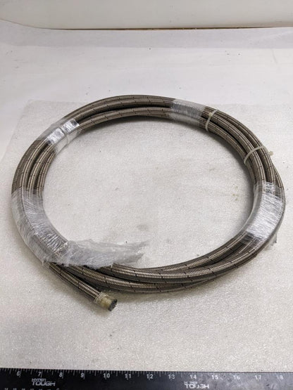 UNBRANDED BRAIDED METALLIC 26' HOSE 5/8" OD 1/2" ID TEFLON LINED NEW R3T3