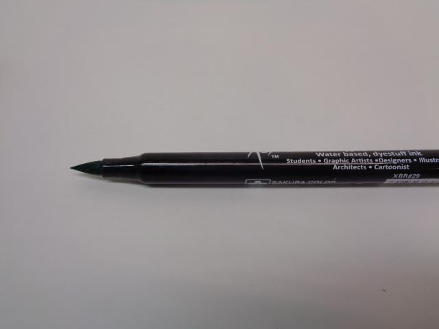 NEW SAKURA KOI BRUSH PEN GREEN 39327 XBR#29 12 PACK R28